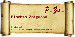 Plachta Zsigmond névjegykártya