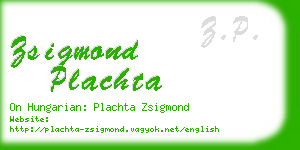 zsigmond plachta business card